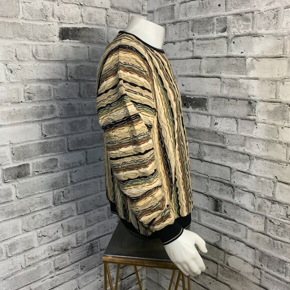 Vintage 90s Tundra 3D Knit Crewneck Grandpa Dad Sweater - Picture 4 of 12